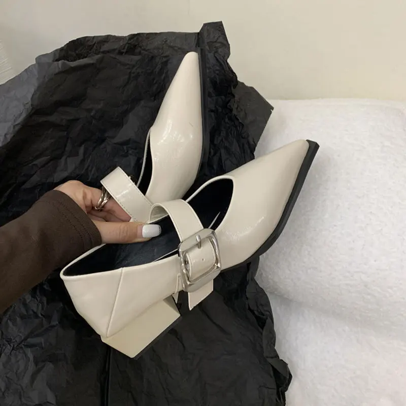 Женские туфли на одинарном каблуке с квадратным каблуком, туфли с острым носком и пряжкой, женские туфли для отдыха, новые французские туфли Zapatillas De Mujer
Женские туфли на одинарном каблуке с квадратным каблуком, туфли с острым носком и пряжкой, женские туфли для отдыха, новые французские туфли Zapatillas De Mujer