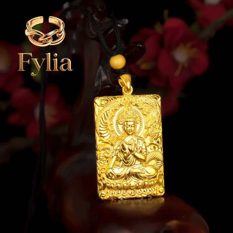 Fylia Jewelry 5D Craft Necklace 24K Real Gold Men's Guanyin Large Pendant 9999 Seiko Dragon Royal Tag Necklace
Fylia Jewelry 5D Craft Necklace 24K Real Gold Men's Guanyin Large Pendant 9999 Seiko Dragon Royal Tag Necklace