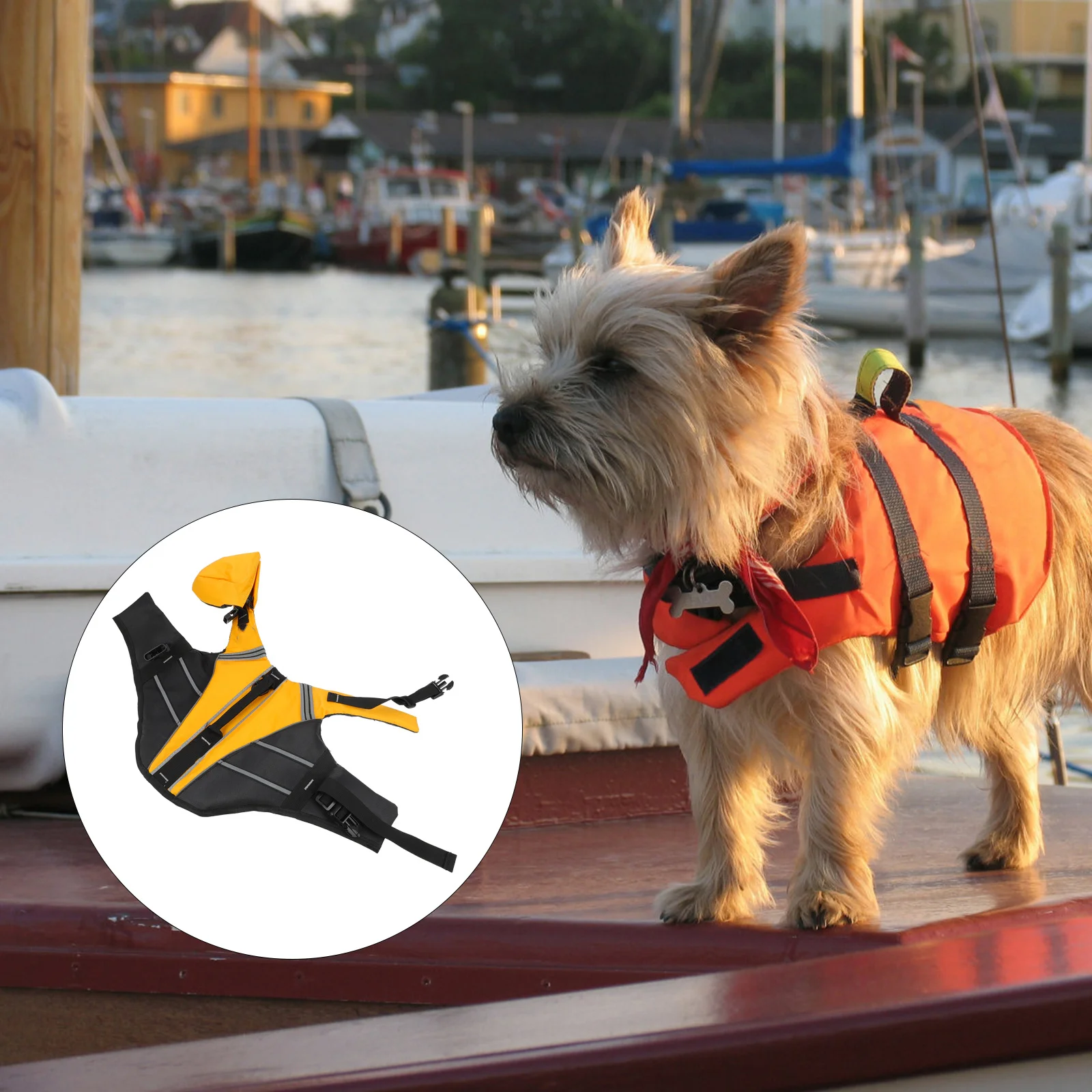 Adjustable Dog Jacket Yellow S Size Comfortable Breathable Carry Handle Quick Release Hook Secure Beach Walking Pet Life Vest 
Adjustable Dog Jacket Yellow S Size Comfortable Breathable Carry Handle Quick Release Hook Secure Beach Walking Pet Life Vest