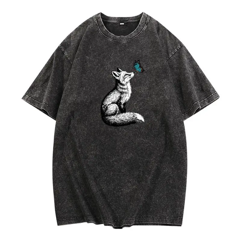 Men's Fox Butterfly T-Shirt Summer Vintage Wash Animal Print Tee Forest Mysterious Art Graphic Loose Short Sleeve Top
Men's Fox Butterfly T-Shirt Summer Vintage Wash Animal Print Tee Forest Mysterious Art Graphic Loose Short Sleeve Top