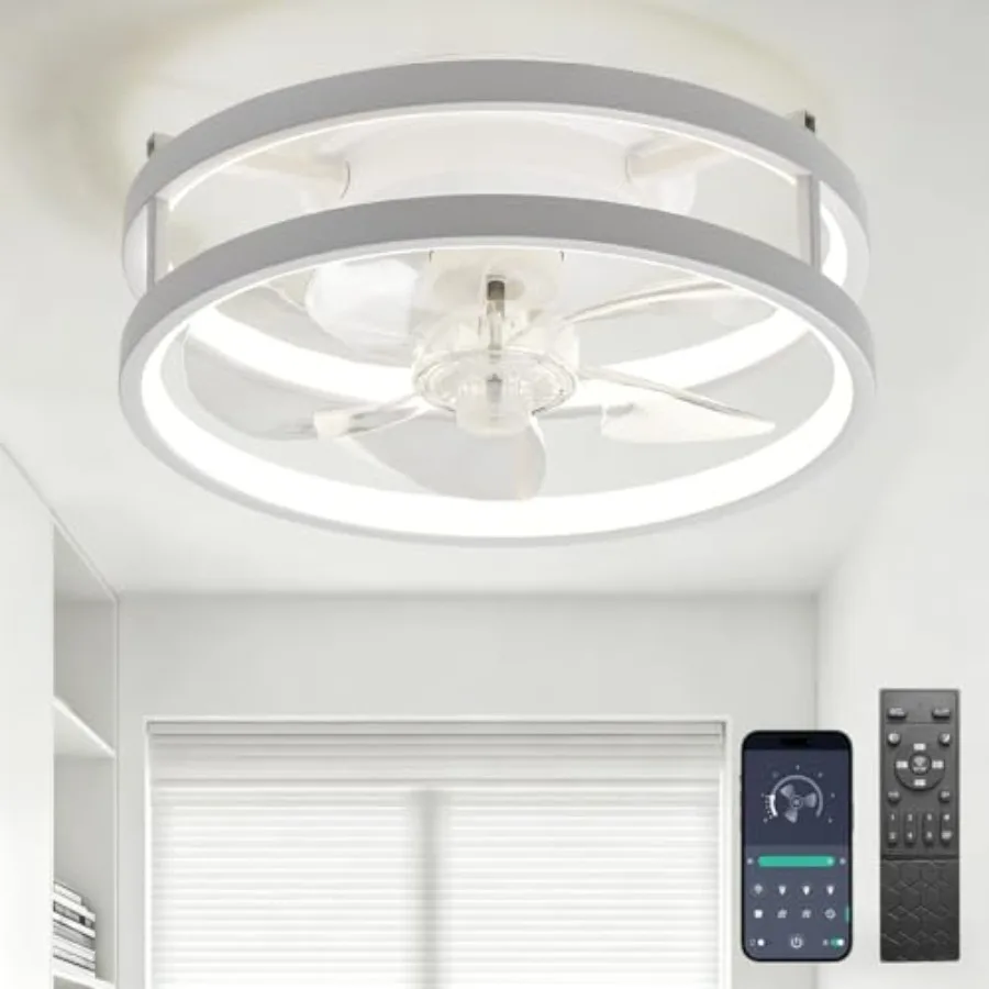 13" Small Ceiling Fan with Light with Remote Low Profile Flush Mount Modern Fandalier, LED Fan Light, Compact Ceiling Fans Ligh
13" Small Ceiling Fan with Light with Remote Low Profile Flush Mount Modern Fandalier, LED Fan Light, Compact Ceiling Fans Ligh