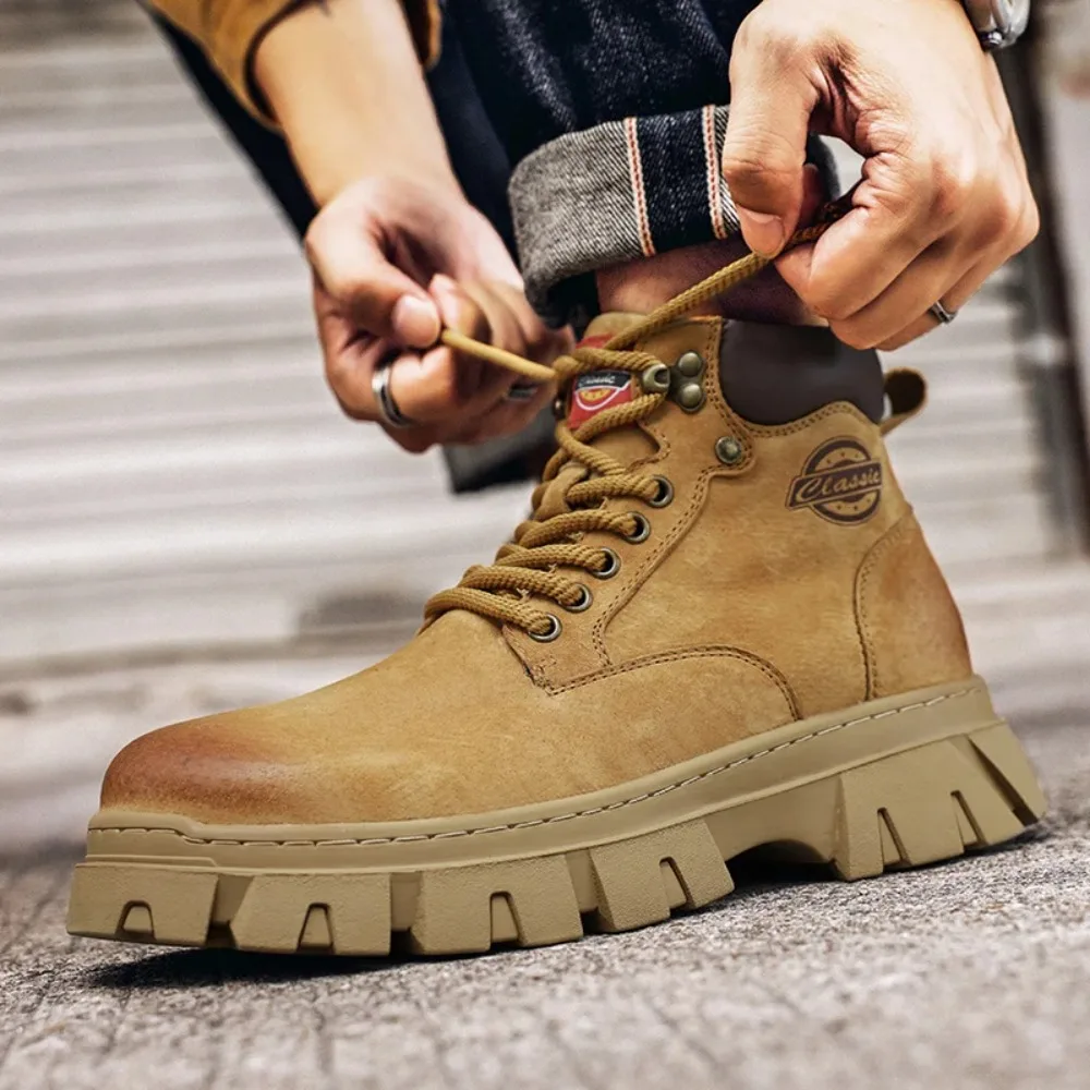 Genuine Leather Male High Quality Men's Low Top Boots Leather for Men Motorcycle Boot Lace-Up Work Outdoor Short Ankle Boots
Genuine Leather Male High Quality Men's Low Top Boots Leather for Men Motorcycle Boot Lace-Up Work Outdoor Short Ankle Boots