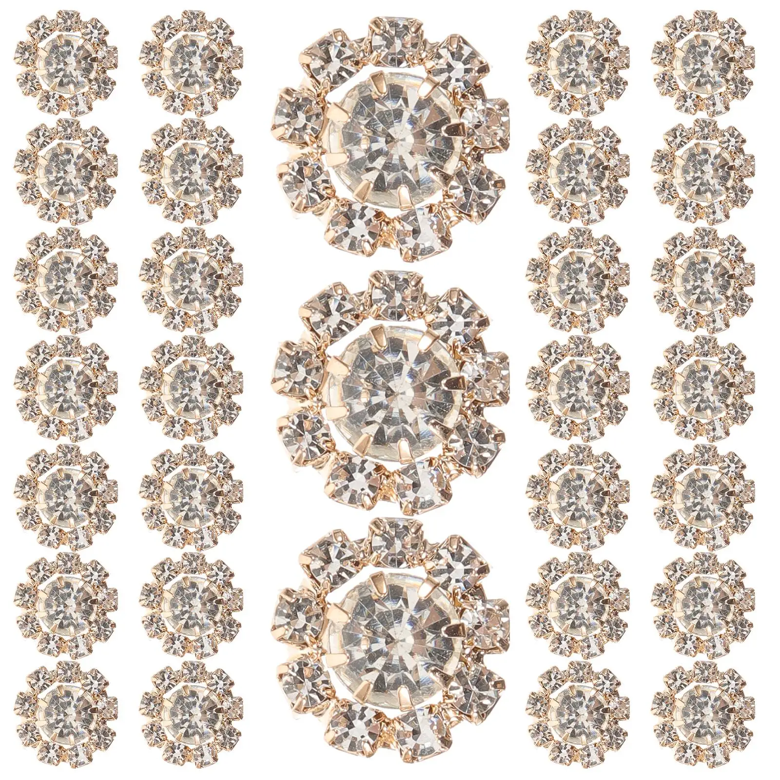 50 Pcs Rhinestone Button Bride Crafts Sewing Metal Embellishments Jewelry Making Charms Flatback Buttons Crystal Accessories
50 Pcs Rhinestone Button Bride Crafts Sewing Metal Embellishments Jewelry Making Charms Flatback Buttons Crystal Accessories