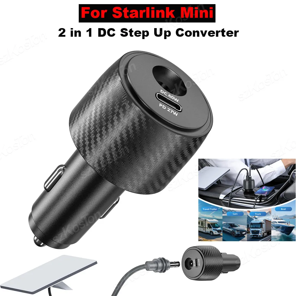 2 in 1 For Starlink Mini Car Charger Adapter 12V-24V to 30V DC Step Up Converter Fast Charging Portable Power for RV Boat Yacht
2 in 1 For Starlink Mini Car Charger Adapter 12V-24V to 30V DC Step Up Converter Fast Charging Portable Power for RV Boat Yacht