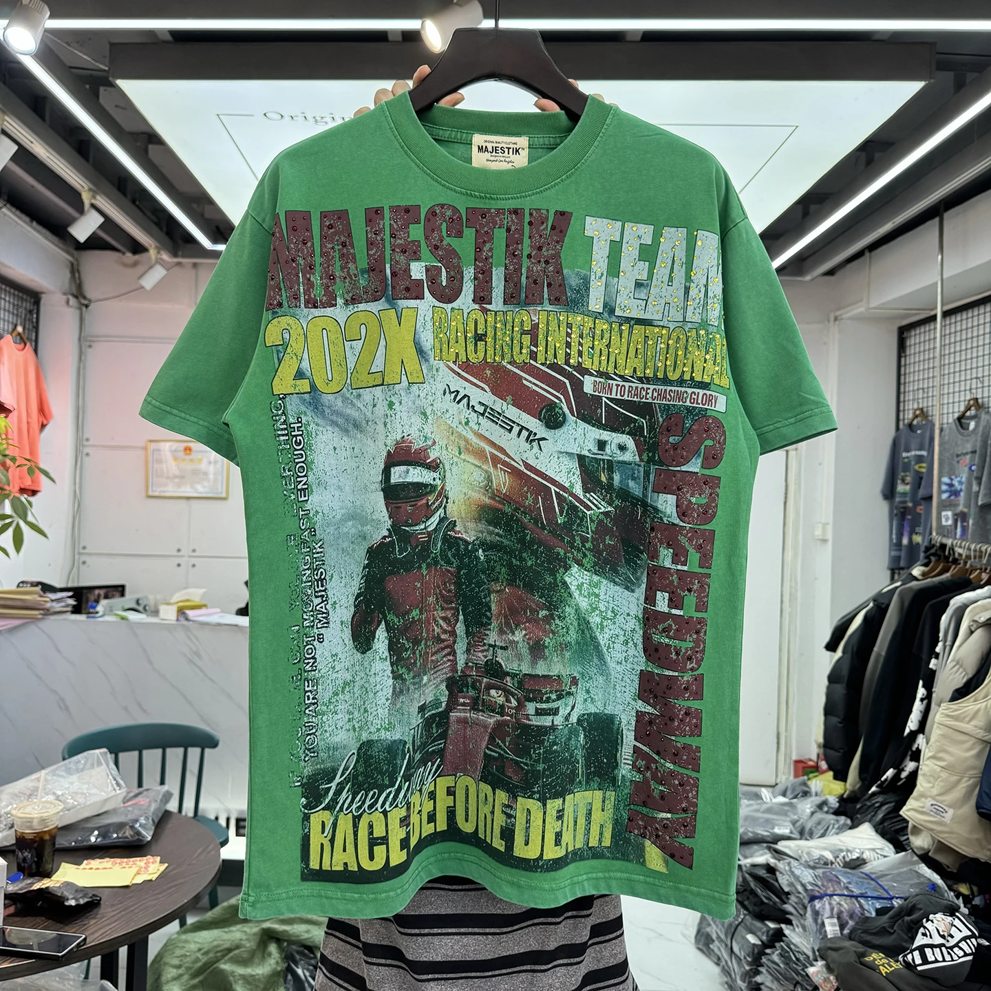 Retro Washed Vintage Summer High Street Glitter Racing Driver Print Loose Short Sleeve round Neck T-Shirt Cotton Comfortable ...
Retro Washed Vintage Summer High Street Glitter Racing Driver Print Loose Short Sleeve round Neck T-Shirt Cotton Comfortable ...
