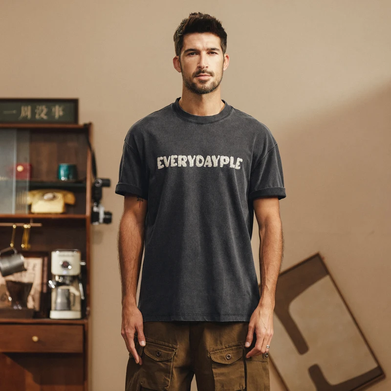 Combed cotton elastic short sleeved T-shirt for men's fashionable high-end versatile print summer men's street loose fitting top
Combed cotton elastic short sleeved T-shirt for men's fashionable high-end versatile print summer men's street loose fitting top