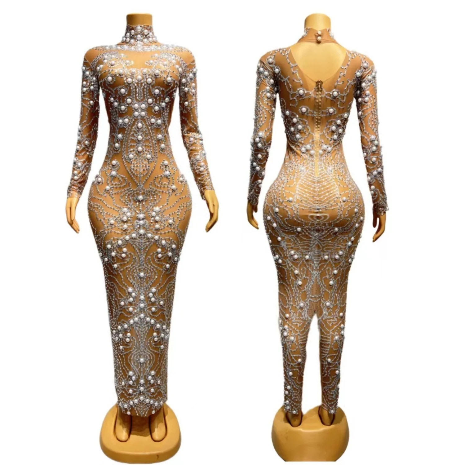 Sparkly Rhinestone Big Pearls Gown Tight Fitting Long Dress Luxury Celebrate Party Outfit Elegant Women Couture Luoxuanjiang
Sparkly Rhinestone Big Pearls Gown Tight Fitting Long Dress Luxury Celebrate Party Outfit Elegant Women Couture Luoxuanjiang