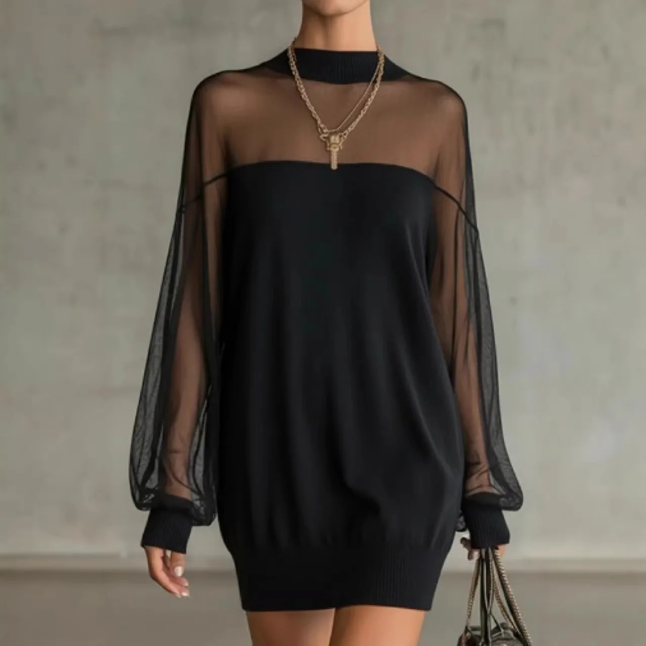 Новый черный комбинезон с высоким воротом, длинными рукавами и сетчатыми вставками, прозрачный, свободный, стройнящий, универсальный, однотонный, повседневная женская одежда 2026 года
Новый черный комбинезон с высоким воротом, длинными рукавами и сетчатыми вставками, прозрачный, свободный, стройнящий, универсальный, однотонный, повседневная женская одежда 2026 года