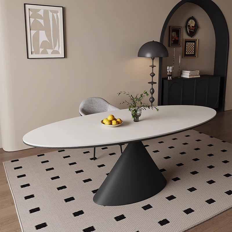 Nordic Modern Oval Dining Table Luxury Unique Minimalist Saving Dining Table Kitchen Black Mesa Comedor Furniture For Home 
Nordic Modern Oval Dining Table Luxury Unique Minimalist Saving Dining Table Kitchen Black Mesa Comedor Furniture For Home