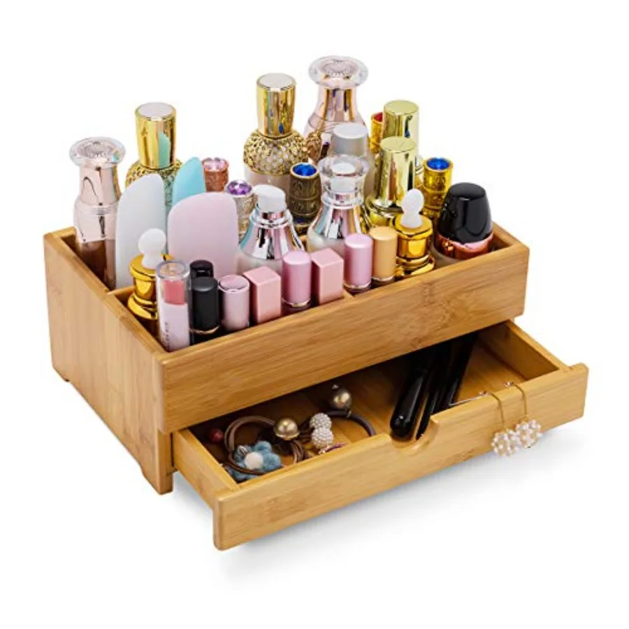 Makeup Storage Drawer Organizer Bamboo Wood Cosmetic Display Box, Capacity Bathroom Beauty Countertop Organizer, Great for Bath
Makeup Storage Drawer Organizer Bamboo Wood Cosmetic Display Box, Capacity Bathroom Beauty Countertop Organizer, Great for Bath