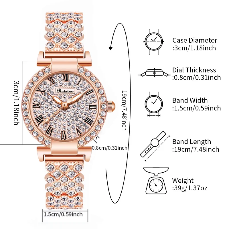 RUIXINE Luxury Gold Watch for Women, Elegant All Diamond Quartz Wristwatch Ladies Bracelet Watch Reloj Mujer
RUIXINE Luxury Gold Watch for Women, Elegant All Diamond Quartz Wristwatch Ladies Bracelet Watch Reloj Mujer