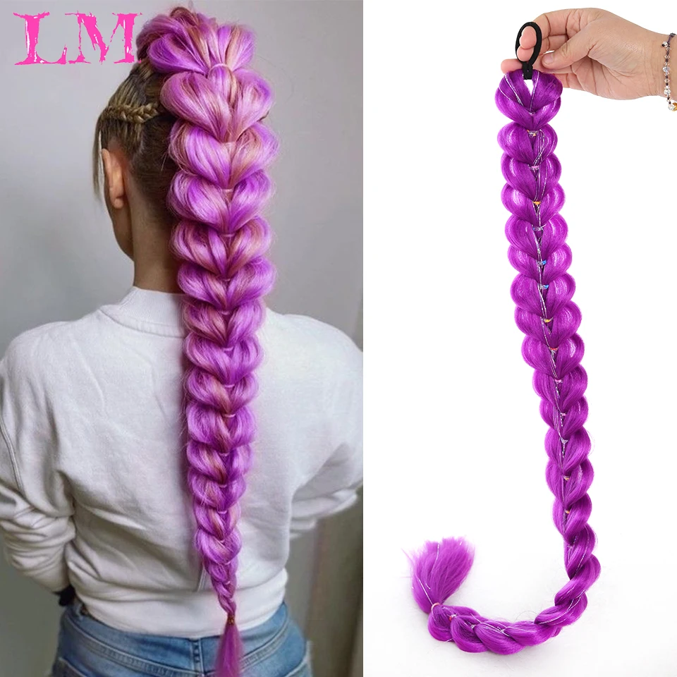LM synthetic Purple Hair Ponytail Extension Cosplay Super Long Braided Hair with Hair Tie Sleek Wrap Tails for Kids Hairpiece
LM synthetic Purple Hair Ponytail Extension Cosplay Super Long Braided Hair with Hair Tie Sleek Wrap Tails for Kids Hairpiece