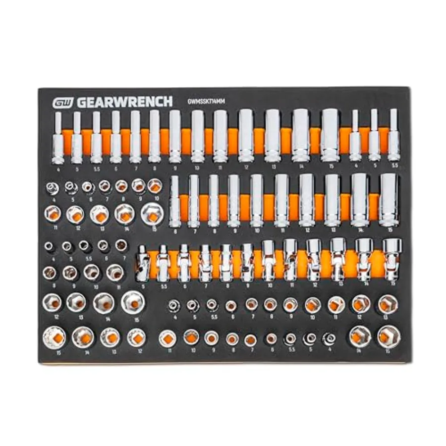 89 Pcs 1/4" Drive Master Metric Socket Set in Foam Storage Tray - GWMSSKT14MM
89 Pcs 1/4" Drive Master Metric Socket Set in Foam Storage Tray - GWMSSKT14MM