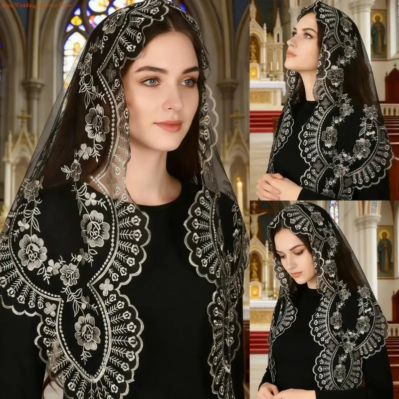 G92D Elegant Lace Embroidered Floral Head Scarf For Church Prayer And Religious Ceremonies Soft Polyester Religious Scarf
G92D Elegant Lace Embroidered Floral Head Scarf For Church Prayer And Religious Ceremonies Soft Polyester Religious Scarf