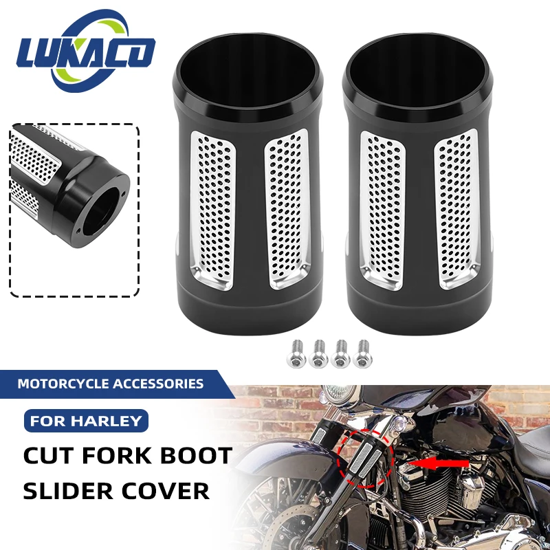 2xMotorcycle CNC Front Fork Boot Slider Covers Aluminum Black For Harley Touring Road King Street Electra Glide Trike 1984-2022
2xMotorcycle CNC Front Fork Boot Slider Covers Aluminum Black For Harley Touring Road King Street Electra Glide Trike 1984-2022
