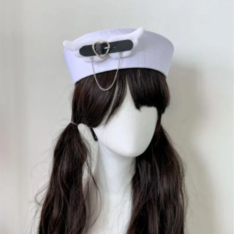 Handmade Angel Wings Heart Leather Buckle Sailor Hat Sweet JK Lolita Navy Beret Niche Subculture Cos Fashion Headwear
Handmade Angel Wings Heart Leather Buckle Sailor Hat Sweet JK Lolita Navy Beret Niche Subculture Cos Fashion Headwear