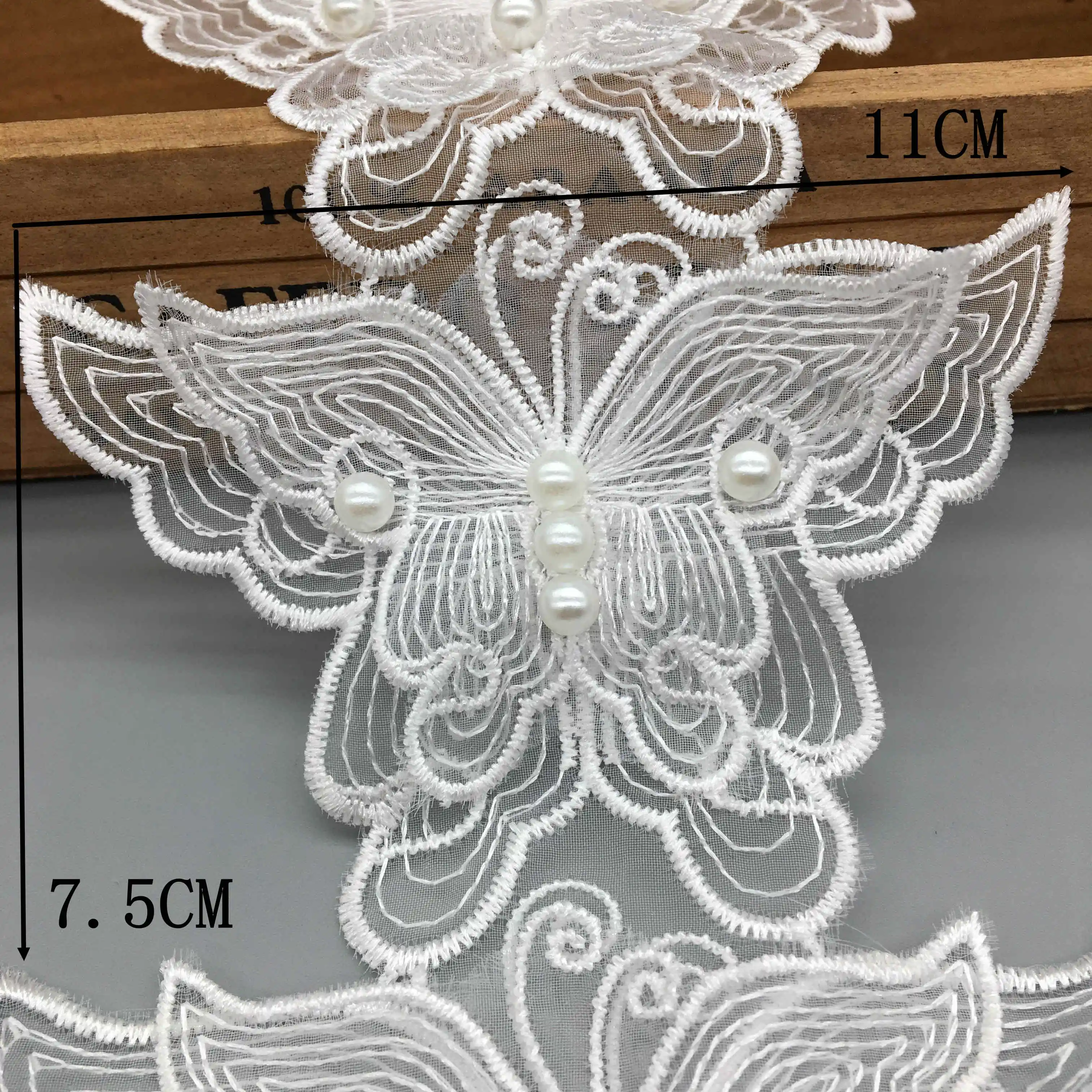 20X 3D Pearl Butterfly Lace Trim Embroidered Lace Ribbon French Fabric Wedding Dress Sewing Craft Costume Dress DIY Accessories
20X 3D Pearl Butterfly Lace Trim Embroidered Lace Ribbon French Fabric Wedding Dress Sewing Craft Costume Dress DIY Accessories