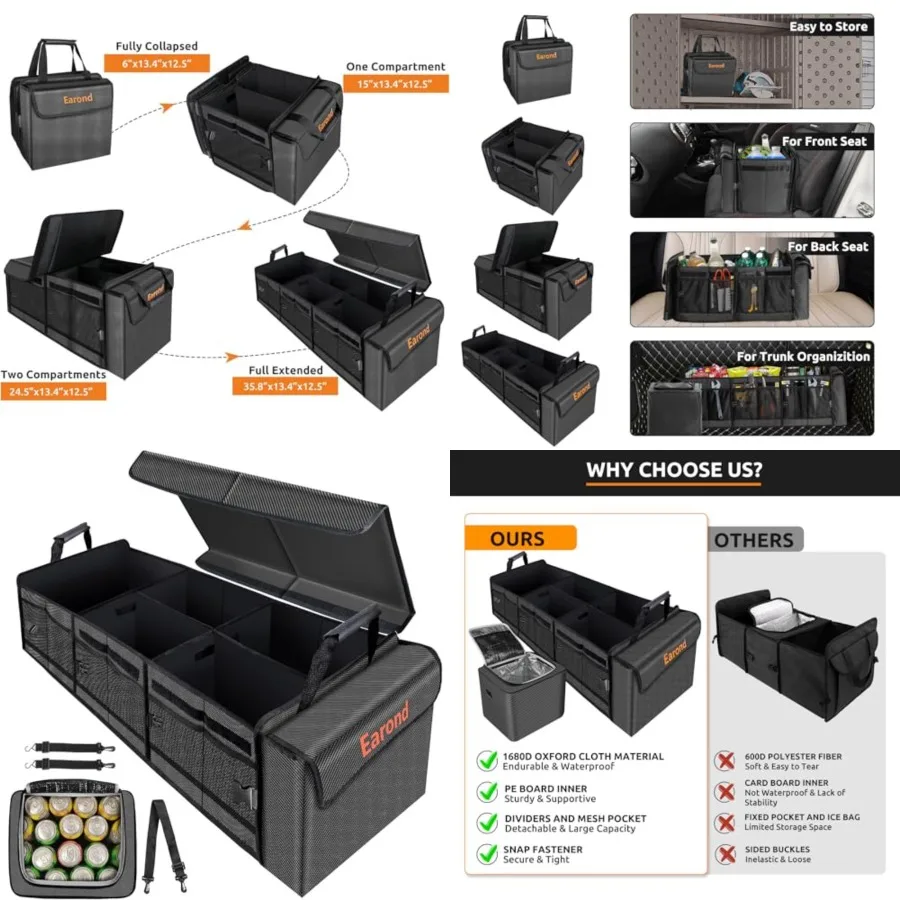Large Trunk Organizer Portable Leakproof Bag, Foldable Cover, Adjustable Securing Straps, Collapsible Trunk Organizer for Suv C
Large Trunk Organizer Portable Leakproof Bag, Foldable Cover, Adjustable Securing Straps, Collapsible Trunk Organizer for Suv C