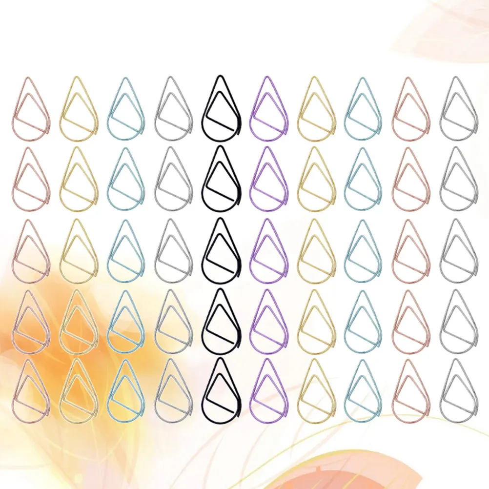 100pcs Paper Clip Water Drop Shape Small Size Gold Silver Black Paper Clips Simple Metal Bookmark Paper Clip (Random Color)
100pcs Paper Clip Water Drop Shape Small Size Gold Silver Black Paper Clips Simple Metal Bookmark Paper Clip (Random Color)