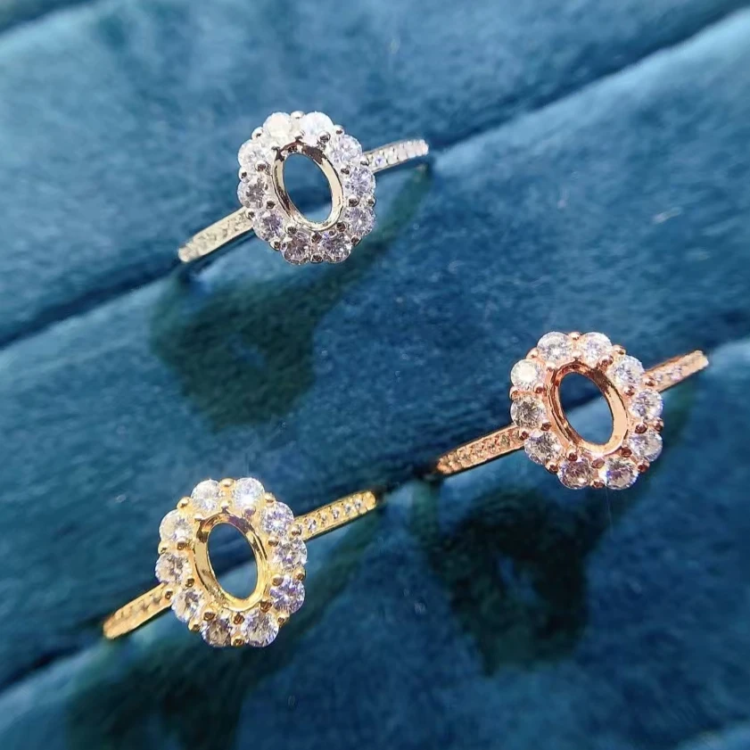 Classic Design Ring Setting for Engagement Ring Making 6mm*4mm Gemstone 925 Silver Ring Setting with 3 Layers Gold Plating
Classic Design Ring Setting for Engagement Ring Making 6mm*4mm Gemstone 925 Silver Ring Setting with 3 Layers Gold Plating