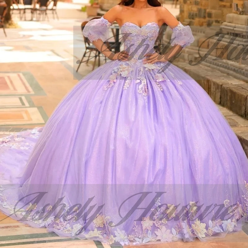 Лавандовое сладкое платье 16, Quinceanera с открытыми плечами, цветочной аппликацией и бантом, бальное платье, женская одежда для выпускного вечера, 2025
Лавандовое сладкое платье 16, Quinceanera с открытыми плечами, цветочной аппликацией и бантом, бальное платье, женская одежда для выпускного вечера, 2025