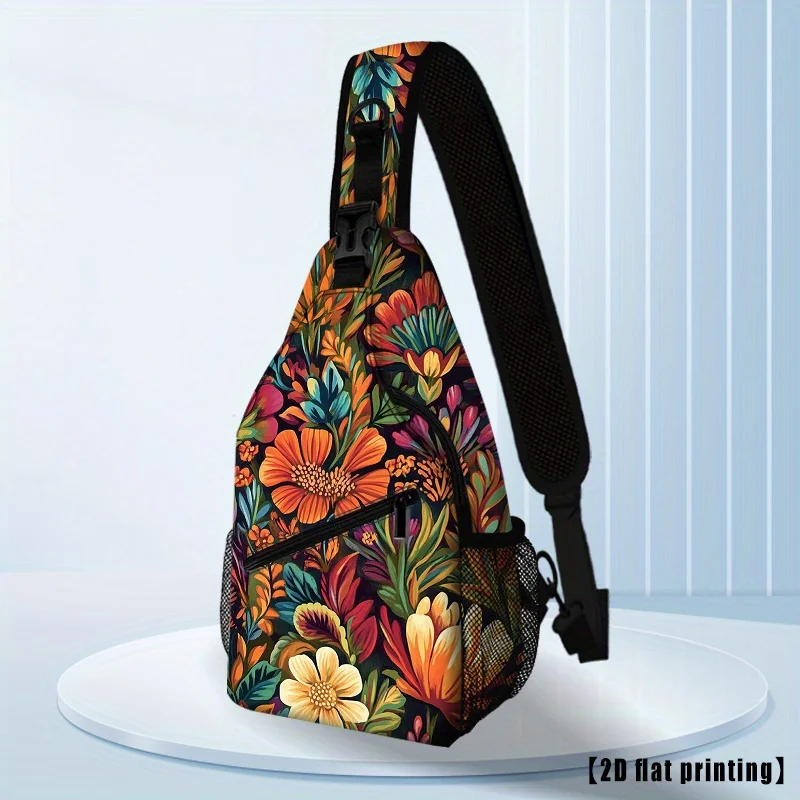 Vibrant Floral Crossbody Bag Adjustable Strap Printed Design with Flowers Closure Lightweight Chest Bag for Hiking Outdoor
Vibrant Floral Crossbody Bag Adjustable Strap Printed Design with Flowers Closure Lightweight Chest Bag for Hiking Outdoor