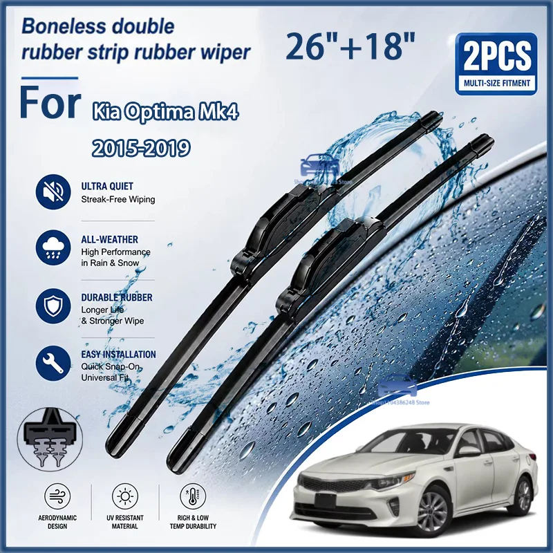 Front Wiper Blades for Kia Optima Mk4 2015-2019 Windshield Windscreen Clean Window Car Rain Brushes 26"+18" Modification Parts
Front Wiper Blades for Kia Optima Mk4 2015-2019 Windshield Windscreen Clean Window Car Rain Brushes 26"+18" Modification Parts