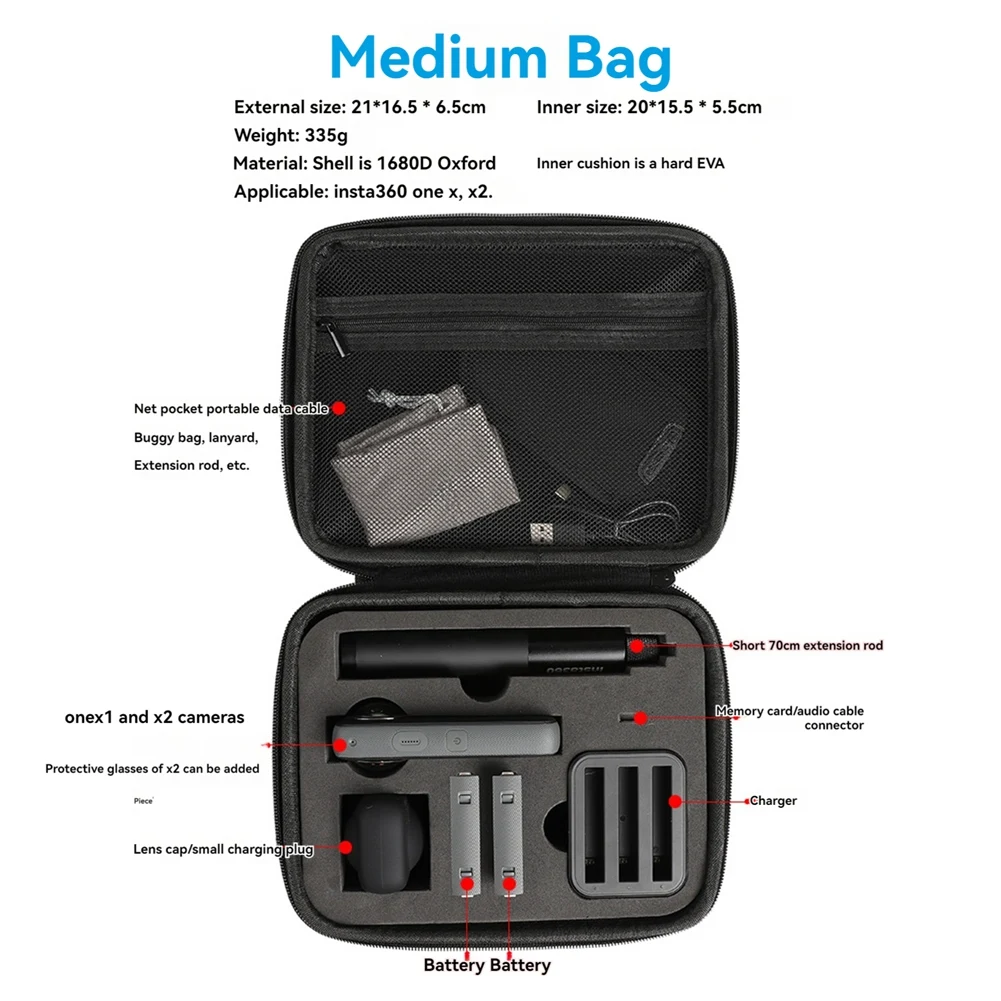 A41T Travel Carrying Case Bag For Insta360 X3 X2 Portable Storage Handbag Waterproof Protective Box 
A41T Travel Carrying Case Bag For Insta360 X3 X2 Portable Storage Handbag Waterproof Protective Box