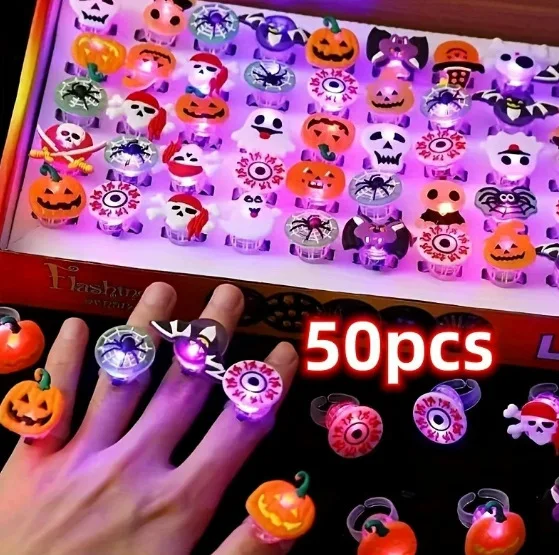 Кольца с подсветкой на Хэллоуин для детей, 50 шт. светодиодные мигающие кольца, игрушки для Хэллоуина, сувениры для детской вечеринки, призы и наполнители для сумок с подачами
Кольца с подсветкой на Хэллоуин для детей, 50 шт. светодиодные мигающие кольца, игрушки для Хэллоуина, сувениры для детской вечеринки, призы и наполнители для сумок с подачами