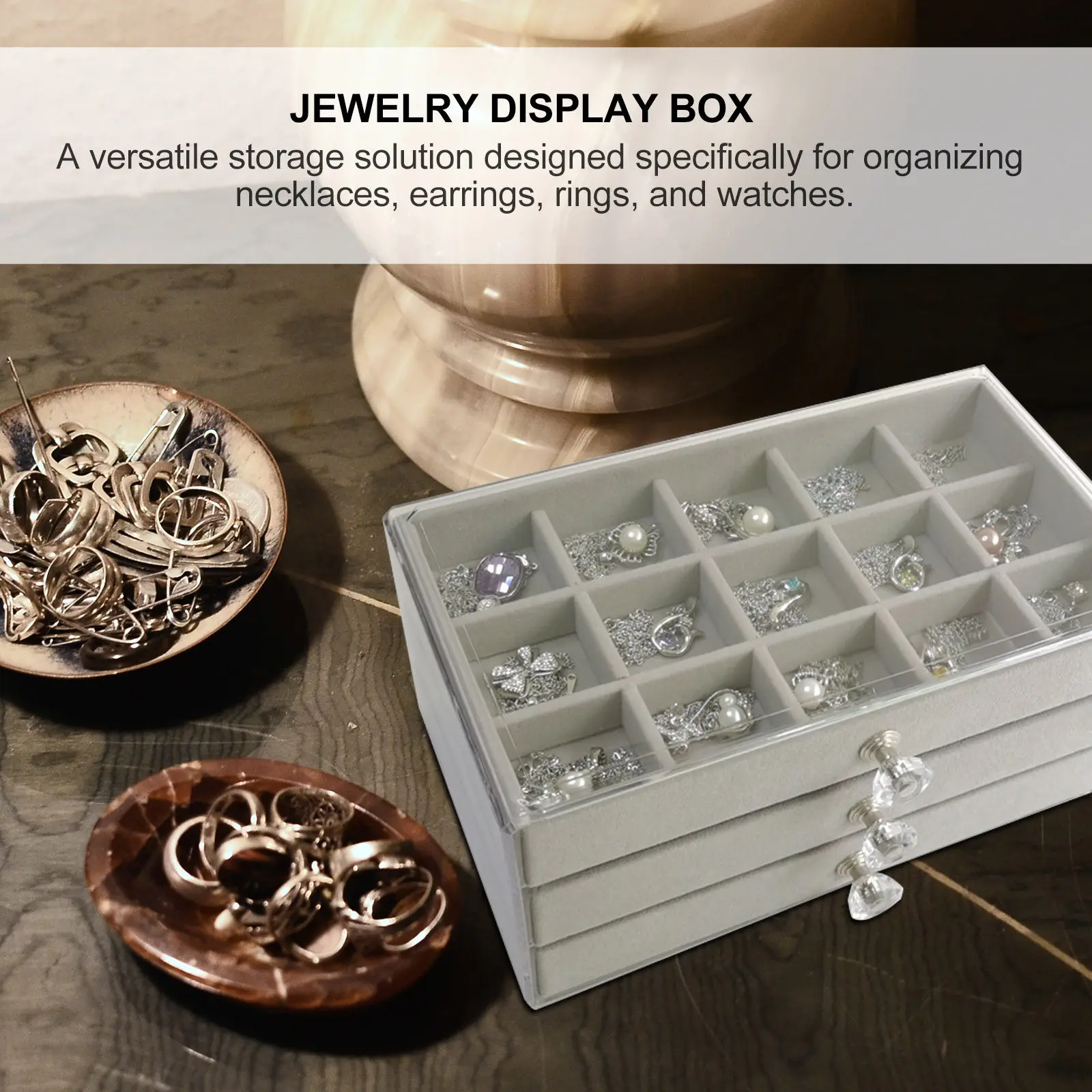 Multi-Layer 45 Grid Jewelry Box Organizer for Necklace Earrings Rings Watches Desktop Jewelry Storage Earring Organizer
Multi-Layer 45 Grid Jewelry Box Organizer for Necklace Earrings Rings Watches Desktop Jewelry Storage Earring Organizer
