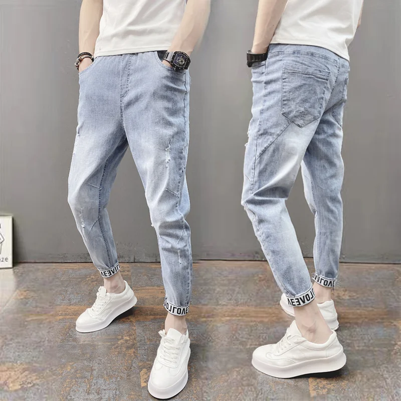 Мужские модные джинсы-харланы весна 2023, облегающие, повседневные, с рваными элементами, эластичные, легкие, синие, из денима, со средней посадкой, на молнии
Мужские модные джинсы-харланы весна 2023, облегающие, повседневные, с рваными элементами, эластичные, легкие, синие, из денима, со средней посадкой, на молнии