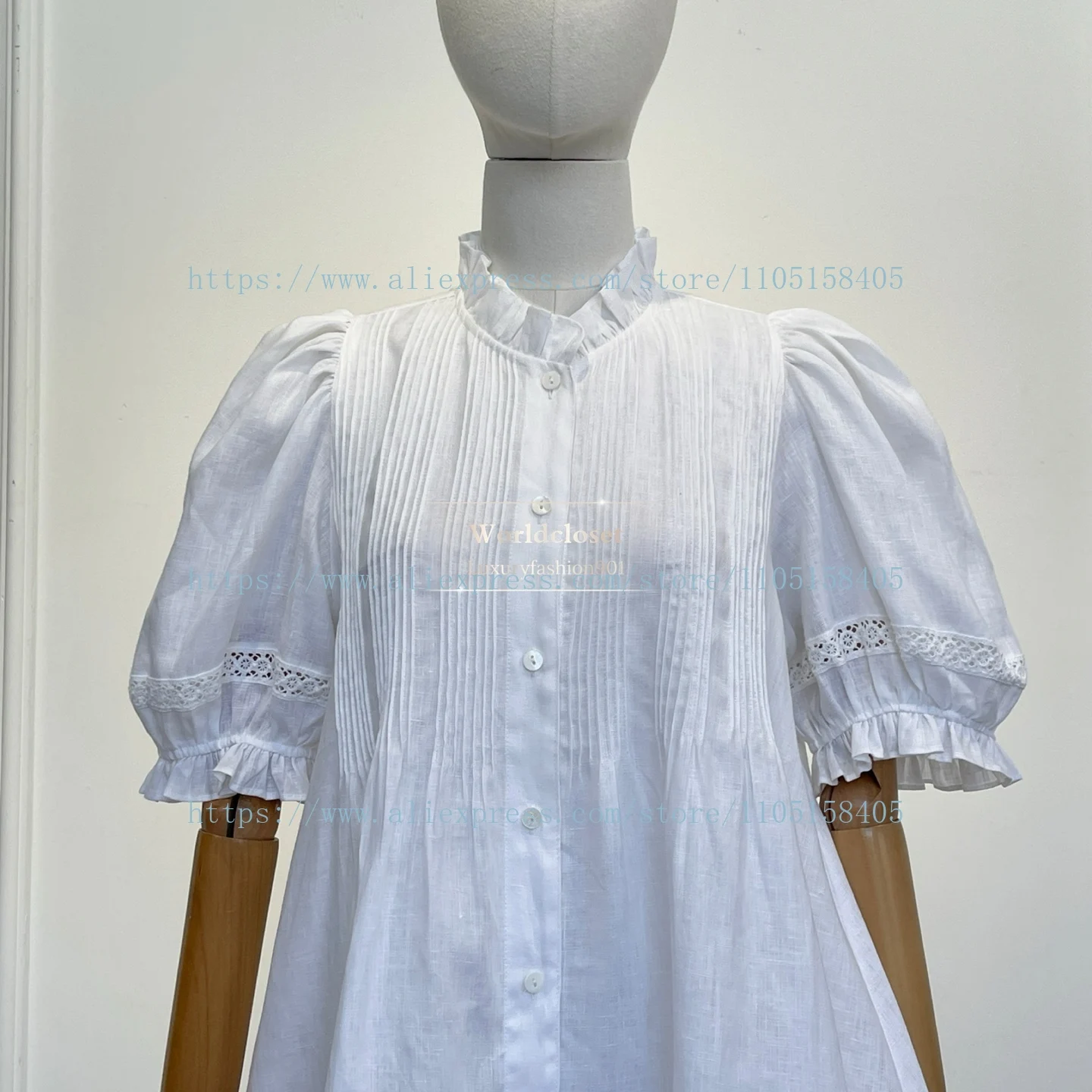 2026 Elegant Woman Clothes White Puff Short Sleeve Lace Ruffles Edge Blouse Tops
2026 Elegant Woman Clothes White Puff Short Sleeve Lace Ruffles Edge Blouse Tops