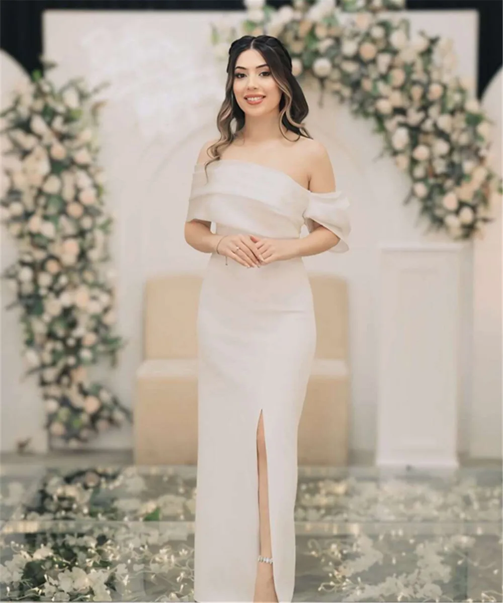 Elegant Champagne Satin Bridesmaid Dresses Mermaid One Shoulder Side Slit Draped 2025 Wedding Party Prom Gowns Customized
Elegant Champagne Satin Bridesmaid Dresses Mermaid One Shoulder Side Slit Draped 2025 Wedding Party Prom Gowns Customized