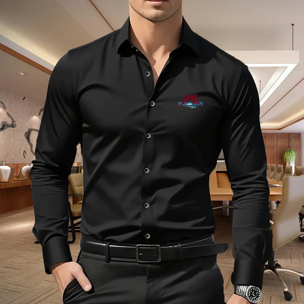 Men's Slim Fit Shirt with Dark Red Fish Print, Long Sleeve Business Casual Button Down Blouse, Wrinkle Resistant, 5 Colors S-XXL
Men's Slim Fit Shirt with Dark Red Fish Print, Long Sleeve Business Casual Button Down Blouse, Wrinkle Resistant, 5 Colors S-XXL