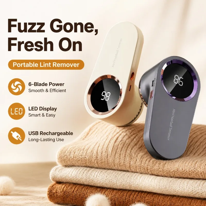 Digital Display Rechargeable Lint Remover Household Electric Fabric Shaver Smart Clothes Fluff Trimmer Built-in Suction Design
Digital Display Rechargeable Lint Remover Household Electric Fabric Shaver Smart Clothes Fluff Trimmer Built-in Suction Design