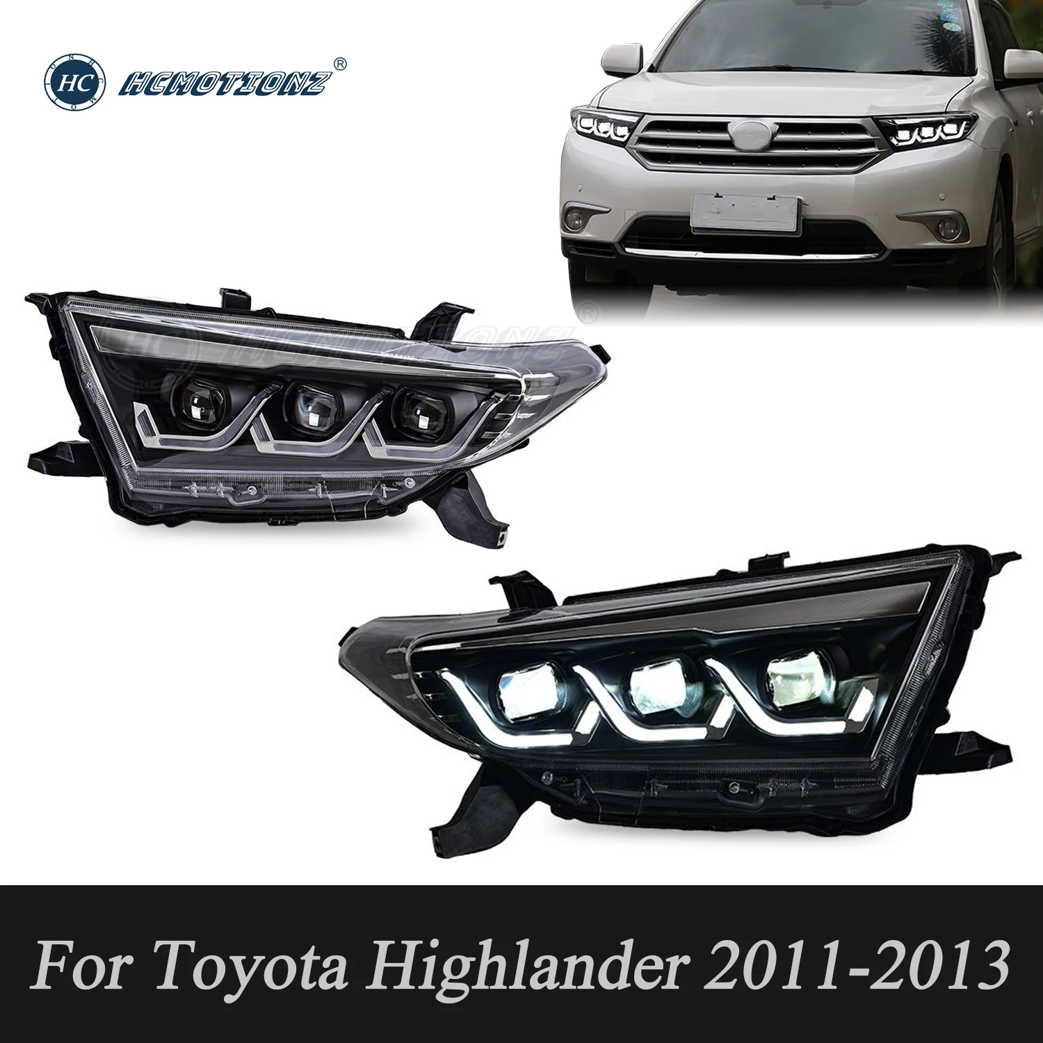 HCMOTIONZ LED Headlights for Toyota Highlander 2011 2012 2013 DRL Animation Car Front Lamps Assembly with Red Demon Eyes
HCMOTIONZ LED Headlights for Toyota Highlander 2011 2012 2013 DRL Animation Car Front Lamps Assembly with Red Demon Eyes
