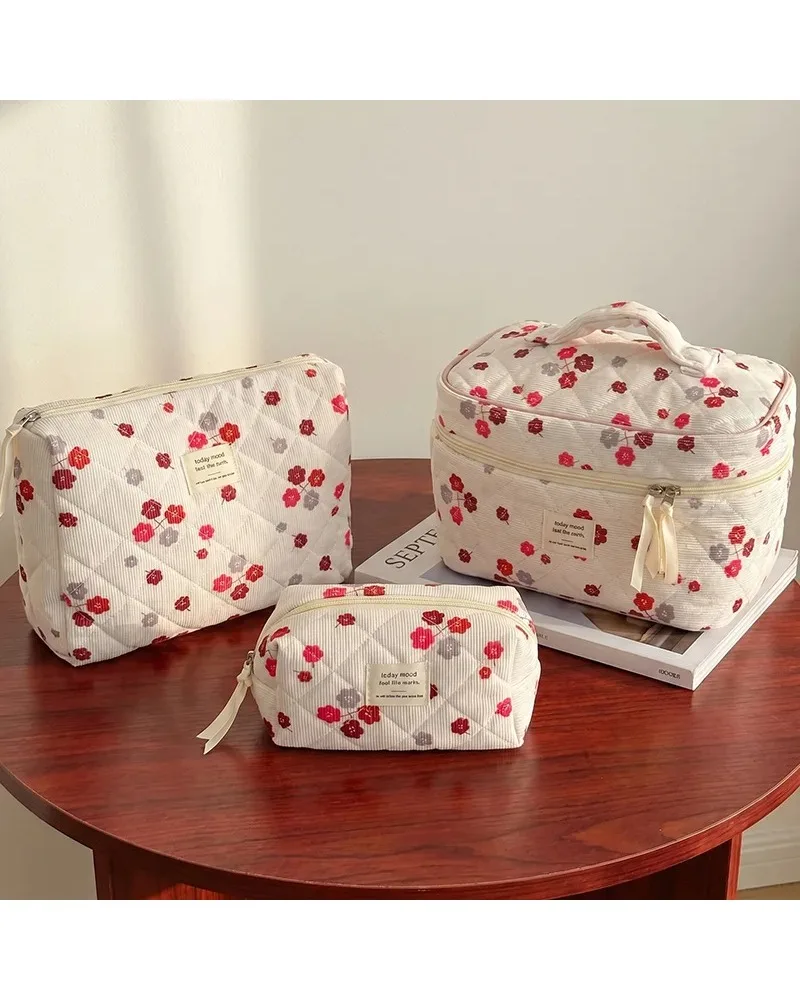 Gentle Soft Corduroy Red Floral Cosmetic Bag Roomy Portable Travel Friendly Toiletry Organizer
Gentle Soft Corduroy Red Floral Cosmetic Bag Roomy Portable Travel Friendly Toiletry Organizer