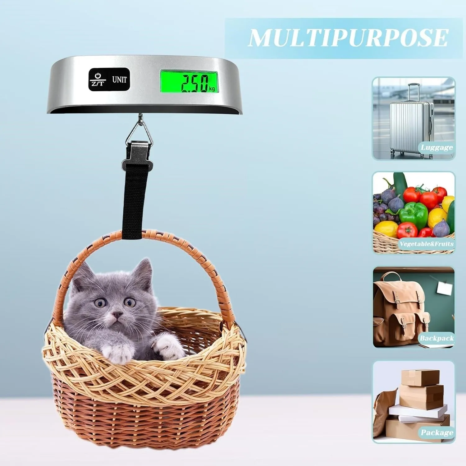 50kg Portable Hanging Scale Electronic Hand Luggage Scale Digital Display Suitcase 110lb Travel Baggage Bag Weighing Tools
50kg Portable Hanging Scale Electronic Hand Luggage Scale Digital Display Suitcase 110lb Travel Baggage Bag Weighing Tools