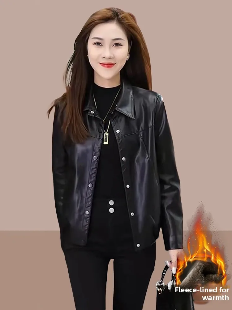 Fashionable Casual Leather Jacket Short Padded Loose Slimming Stylish Autumn Winter New Arrival Women's Premium Quality Coat
Fashionable Casual Leather Jacket Short Padded Loose Slimming Stylish Autumn Winter New Arrival Women's Premium Quality Coat