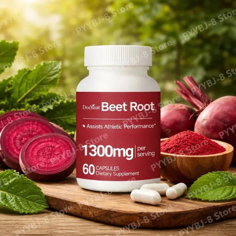 60Count Beetroot Capsules Plant with 1300mg Plant Extract Help Promote Blood Circulation Provide Daily Energy Health Supplement
60Count Beetroot Capsules Plant with 1300mg Plant Extract Help Promote Blood Circulation Provide Daily Energy Health Supplement