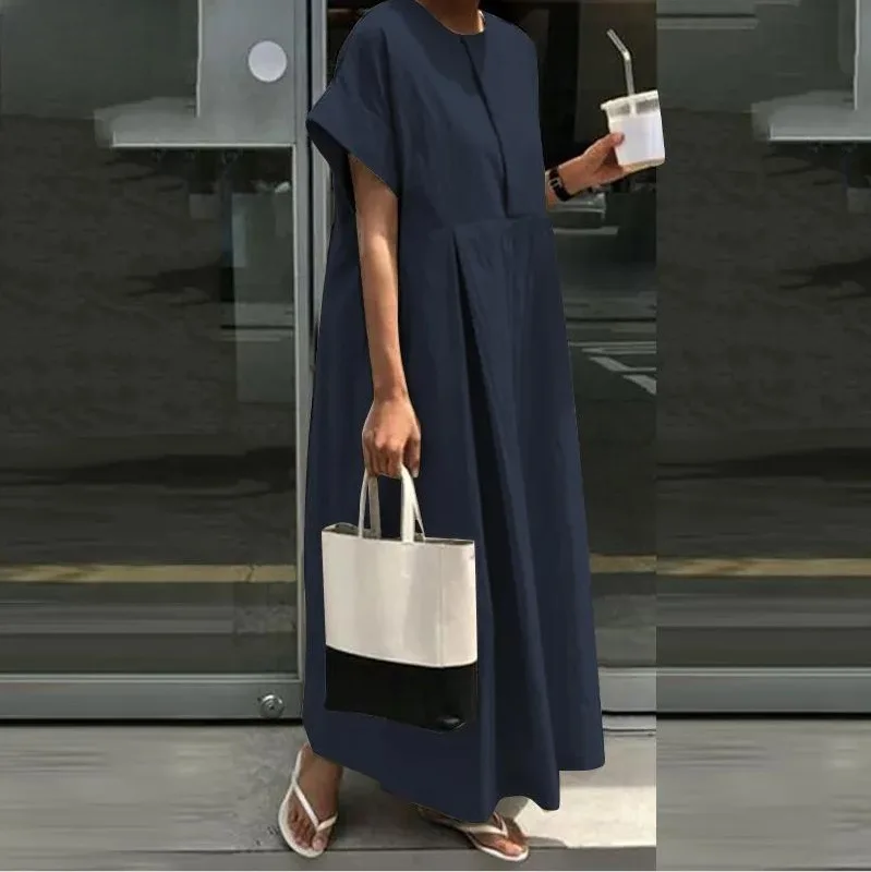 Loose Cotton and Linen Dress, Round Neck Long Skirt, Preppy Style Women's Bottoming Shirt and Casual Skirt
Loose Cotton and Linen Dress, Round Neck Long Skirt, Preppy Style Women's Bottoming Shirt and Casual Skirt