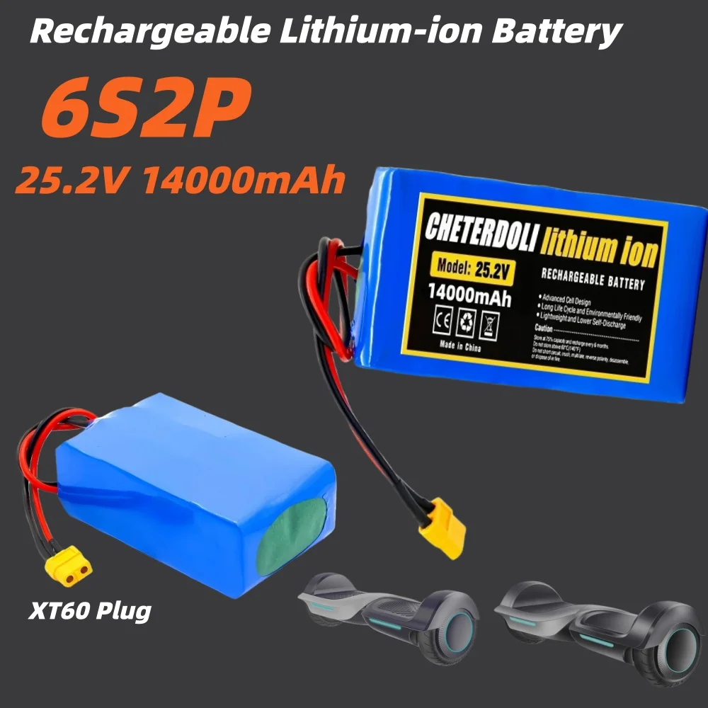 6S2P 25.2V 14Ah (14000mAh) Rechargeable Lithium-ion 18650 Battery for Electric Hoverboard Electric Scooter Replacement.
6S2P 25.2V 14Ah (14000mAh) Rechargeable Lithium-ion 18650 Battery for Electric Hoverboard Electric Scooter Replacement.
