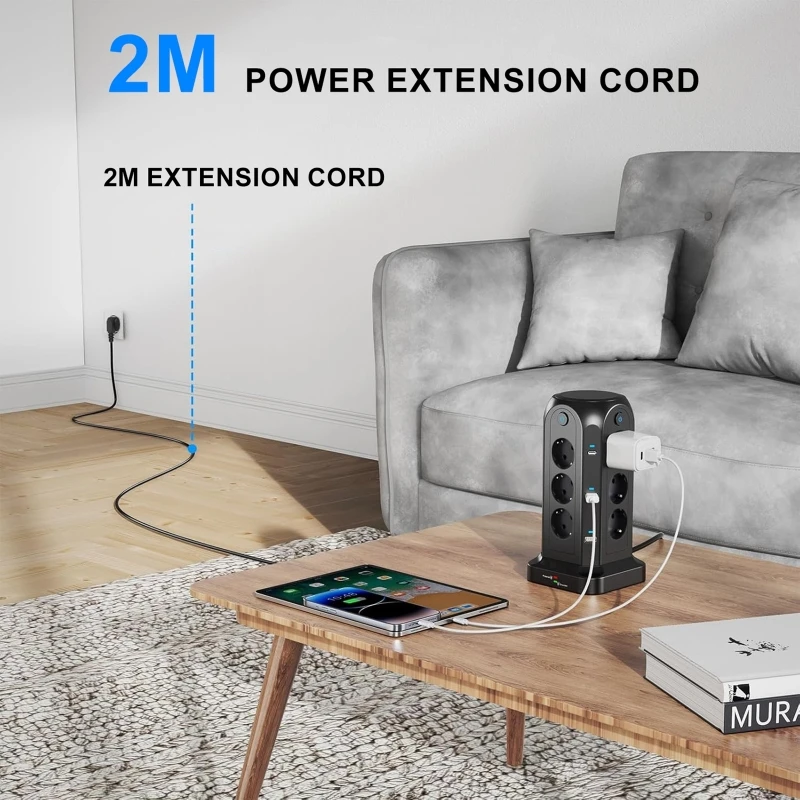 Socket Power Strip with 12 AC Outlet 4 USB-A 2 USB-B Port 4 Switches EU Plug Tower Socket 5M 2M Extension Cord Surge Protection
Socket Power Strip with 12 AC Outlet 4 USB-A 2 USB-B Port 4 Switches EU Plug Tower Socket 5M 2M Extension Cord Surge Protection