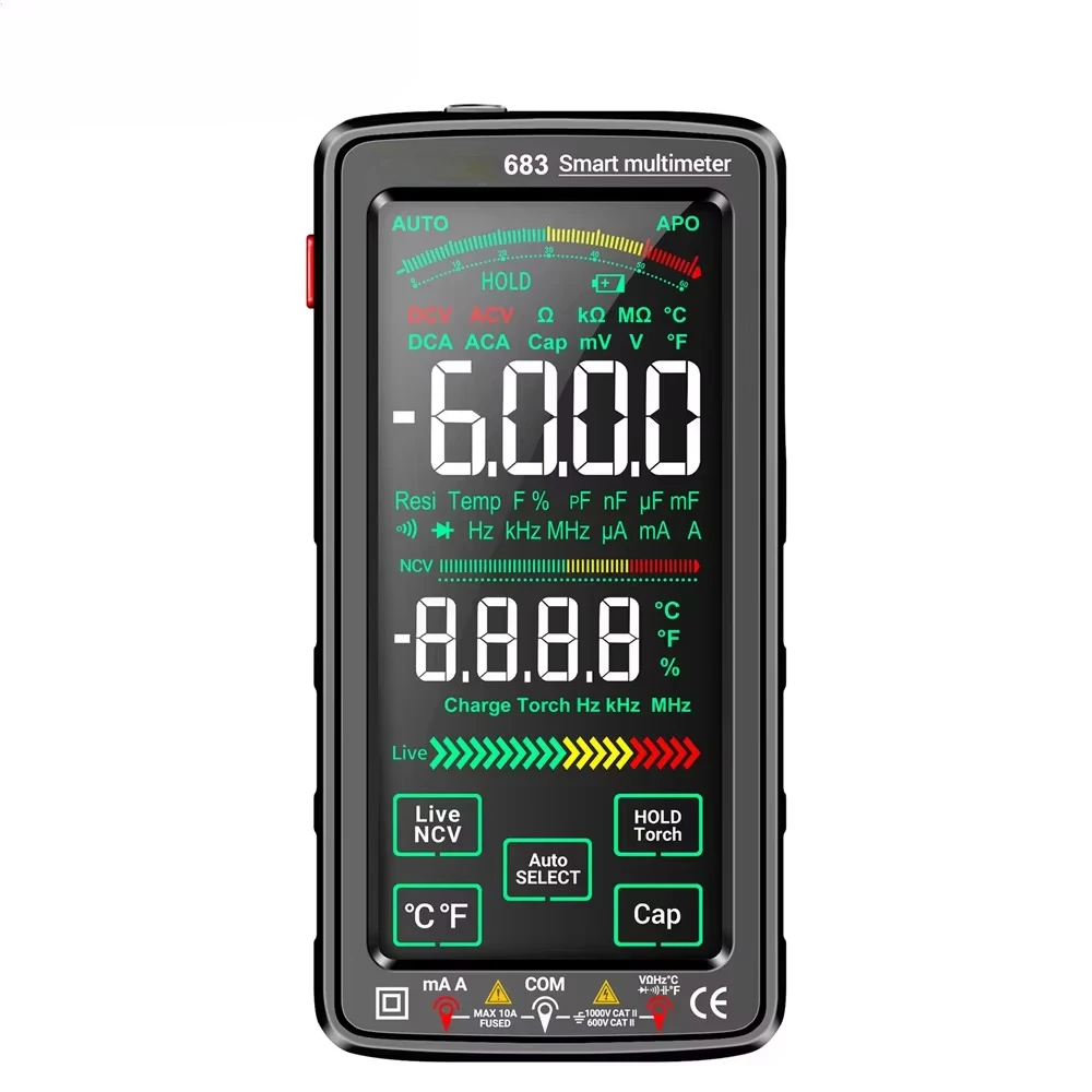 683 High-end Touch Smart Multimeters 6000 Counts Voltage Meters Test Rechargeable AC/DC Digital TESTER Current
683 High-end Touch Smart Multimeters 6000 Counts Voltage Meters Test Rechargeable AC/DC Digital TESTER Current