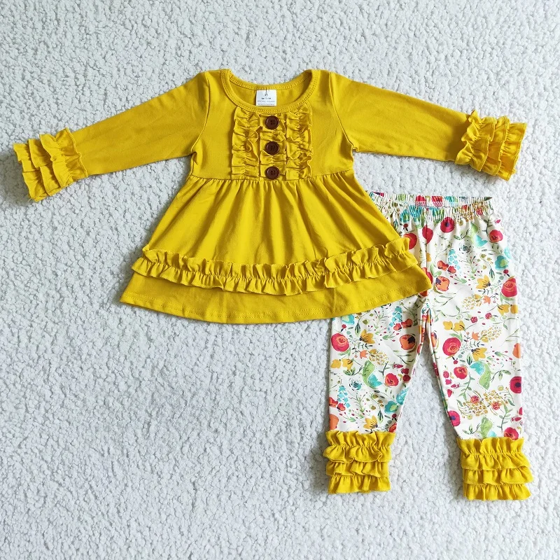 Toddler Fashion Spring Arrival Yellow Lace Flower Pants Set Boutique wholesale Baby Girls Children Clothing Outfits
Toddler Fashion Spring Arrival Yellow Lace Flower Pants Set Boutique wholesale Baby Girls Children Clothing Outfits