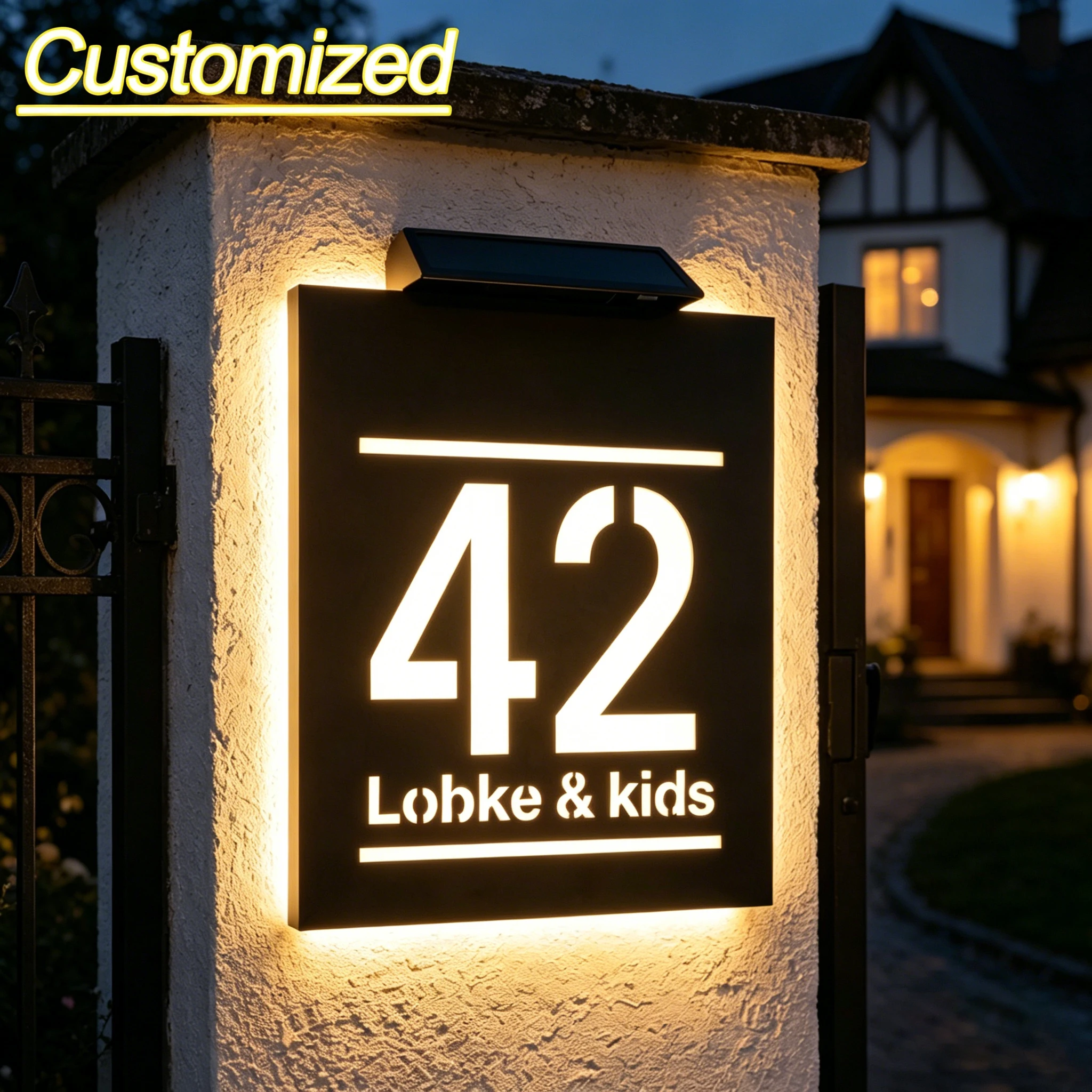 Customized Led Solar House Number Outdoor Personalized Door Sign Solar Lights Outdoor 3D Acrylic House Name Plate Address Sign
Customized Led Solar House Number Outdoor Personalized Door Sign Solar Lights Outdoor 3D Acrylic House Name Plate Address Sign