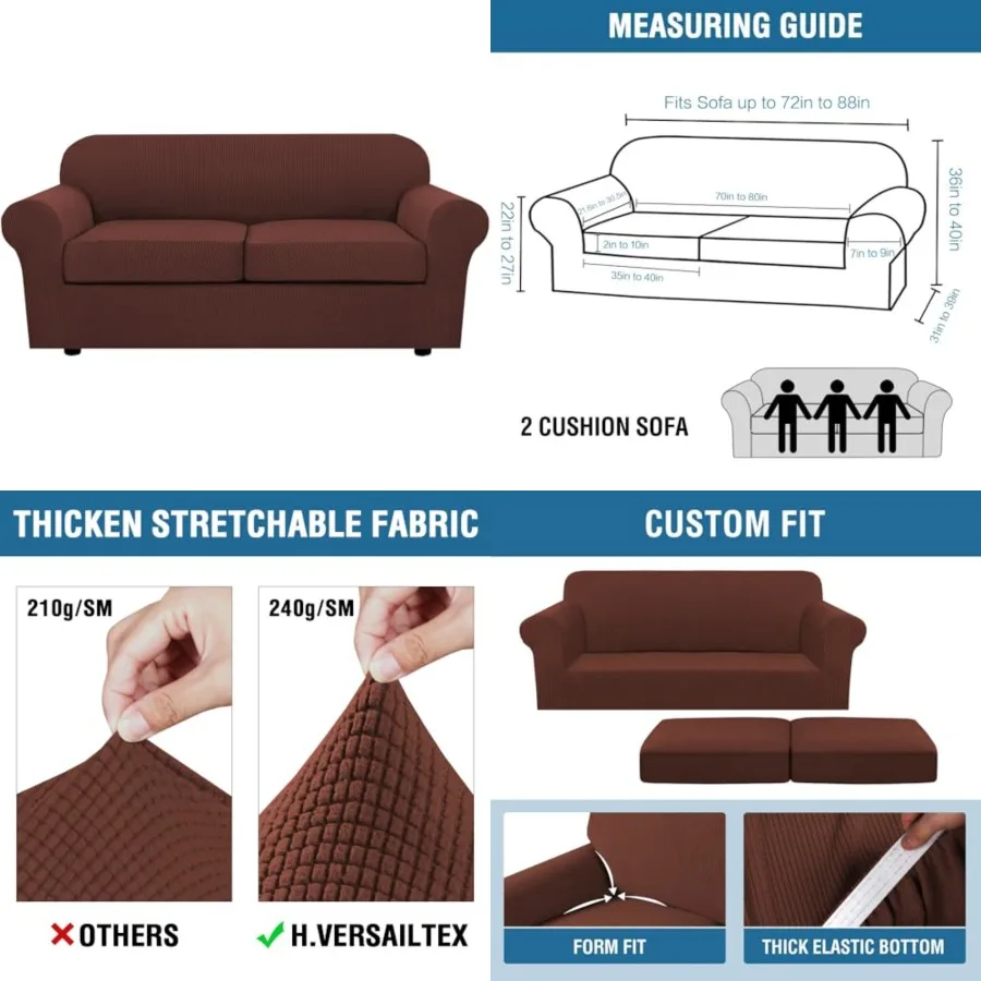 3 Pcs Stretch Sofa Covers for 2 Cushion Sofa Couch Covers for Living Room Sofa Base Cover 2 Seat Cushion Covers Thicker Jacquar
3 Pcs Stretch Sofa Covers for 2 Cushion Sofa Couch Covers for Living Room Sofa Base Cover 2 Seat Cushion Covers Thicker Jacquar