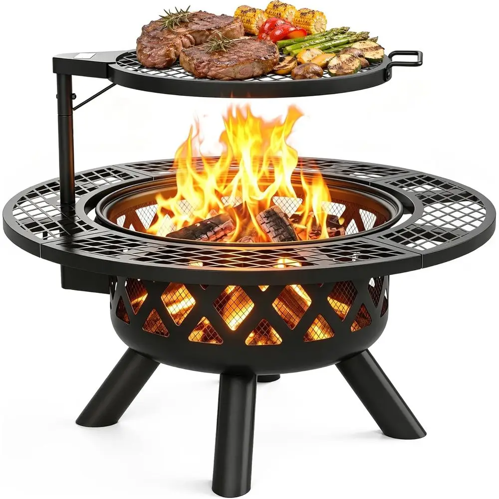 Fire Pit with Poker, 32 inch Outdoor Fire Pit Patio, Wood Burning Firepits for Outside with Grill Visit the BALI OUTDOORS Store
Fire Pit with Poker, 32 inch Outdoor Fire Pit Patio, Wood Burning Firepits for Outside with Grill Visit the BALI OUTDOORS Store