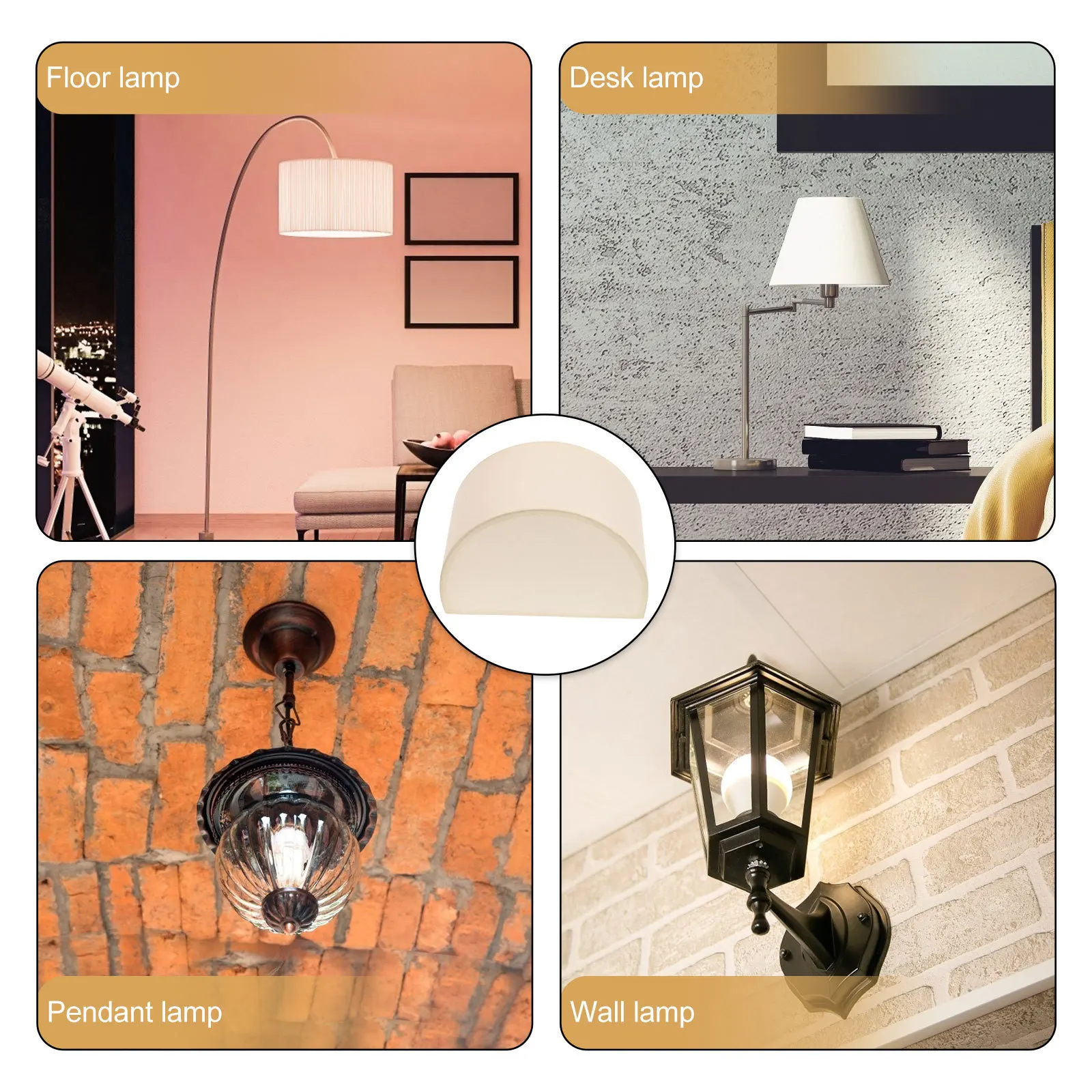 1pcs Half Moon Lamp Shade E27 Socket For Desk Floor Wall Light Cloth Drum Cover Small Indoor Lighting Replacement Accessory
1pcs Half Moon Lamp Shade E27 Socket For Desk Floor Wall Light Cloth Drum Cover Small Indoor Lighting Replacement Accessory
