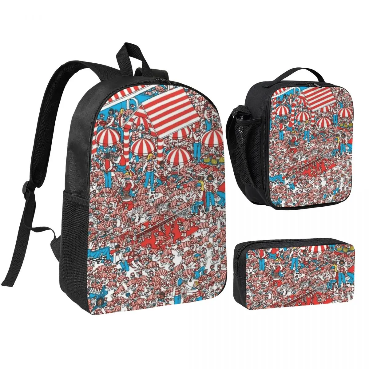 Where's Wally - Find Wally Book - Part II Backpack Student BookBag School Bag Shoulder Bags 3ps Insulated Lunch Bag Pencil Case
Where's Wally - Find Wally Book - Part II Backpack Student BookBag School Bag Shoulder Bags 3ps Insulated Lunch Bag Pencil Case